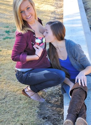 18 year old cutie Jessica Doltin strips naked atop a four wheeler on the patio